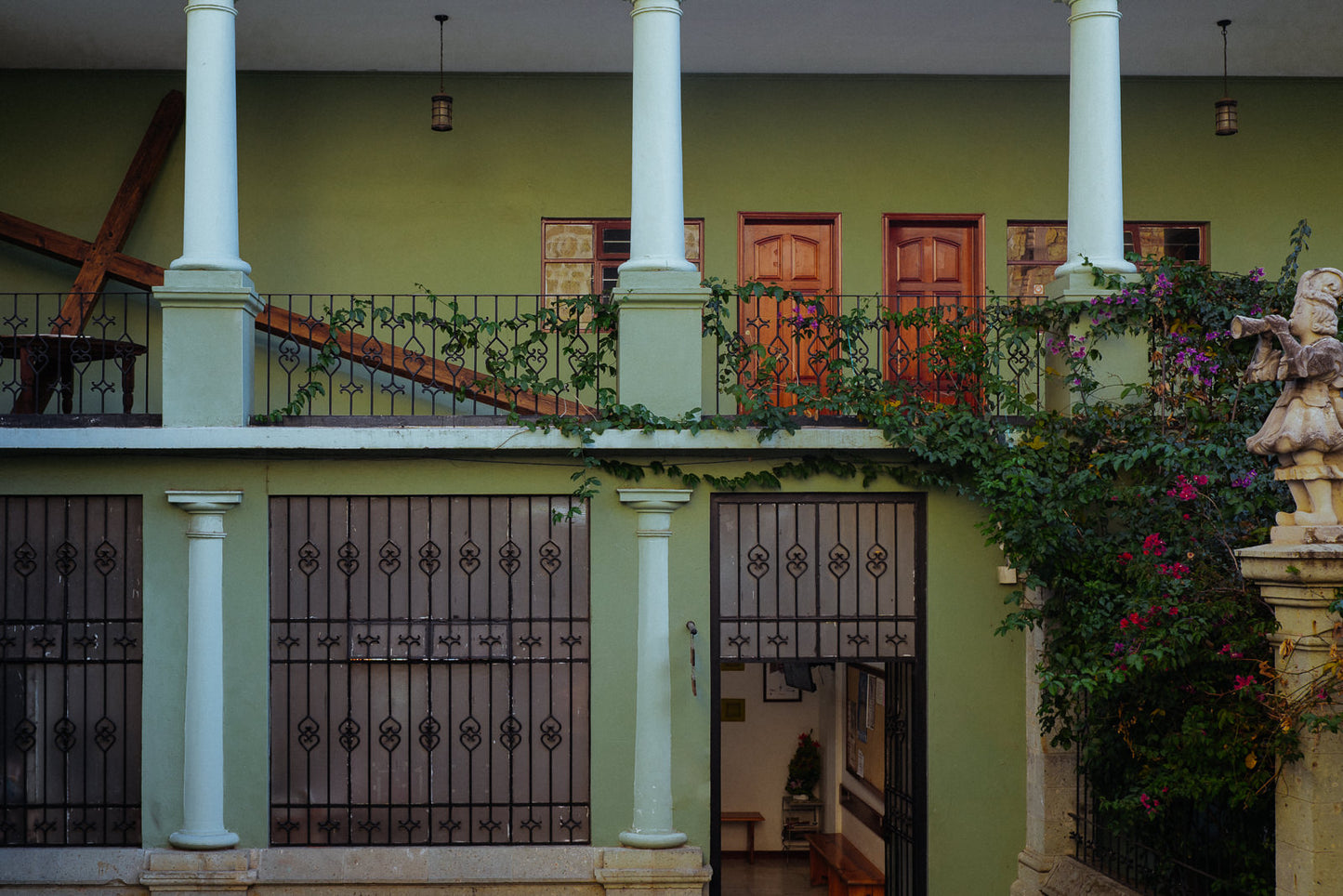 Photographic Art by Nick Sparks of a green church in Oaxaca, Mexico.